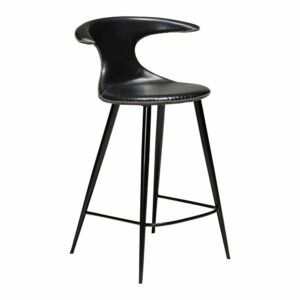 Čierna barová stolička z imitácie kože DAN–FORM Denmark Flair
