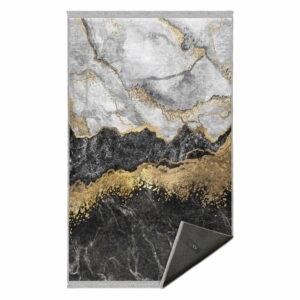 Čierno-biely umývateľný koberec 80x140 cm – Mila Home