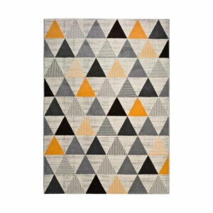 Sivo-oranžový koberec Universal Leo Triangles