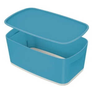 Modrá úložná škatuľa s vekom Leitz Cosy