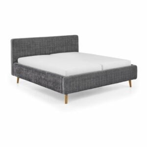 Antracitová čalúnená dvojlôžková posteľ s roštom 180x200 cm Primavera – Meise Möbel