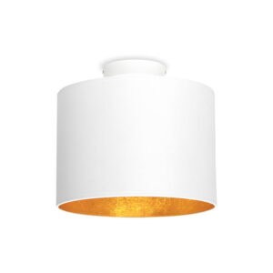 Biele stropné svietidlo s detailom v zlatej farbe Sotto Luce MIKA