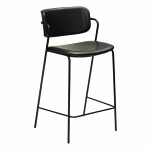 Čierna barová stolička z imitácie kože DAN-FORM Denmark Zed