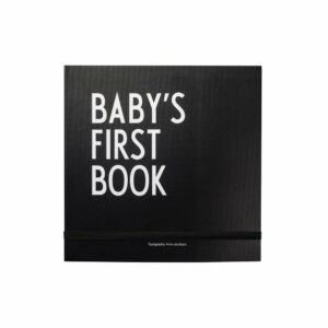 Čierna detská spomienková knižka Design Letters Baby
