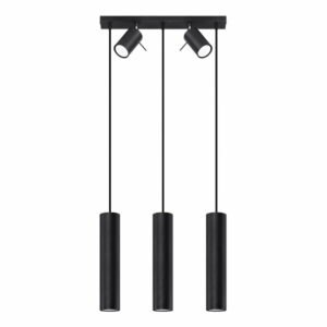 Čierne závesné svietidlo s kovovým tienidlom 45x5 cm Etna - Nice Lamps
