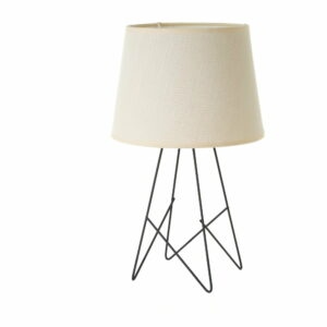 Čierno-krémová stolová lampa s textilným tienidlom (výška 38