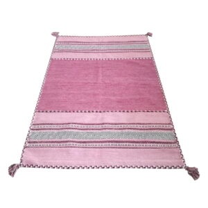 Ružový bavlnený koberec Webtappeti Antique Kilim