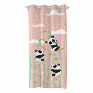 Ružový detský bavlnený záves Moshi Moshi Panda Garden